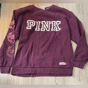 PINK Victoria's Secret Maroon crewneck crew sweater Sweatshirt